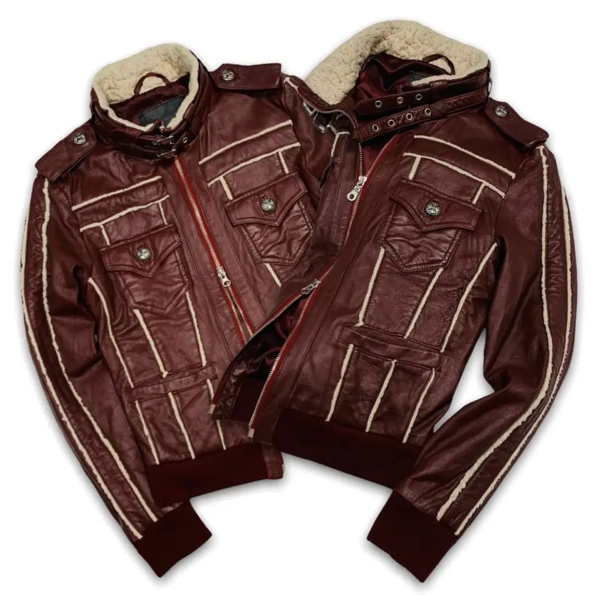 Rock Chic Red Blood Lamb Leather Jacket